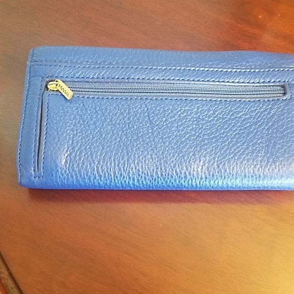 Fossil blue leather wallet - Picture 2 of 5
